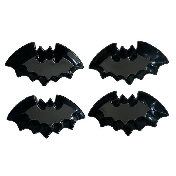 Christian Siriano BLACK BAT Melamine Bowls 7.5x2 Set of 4 Spooky Halloween NEW - Picture 11 of 13